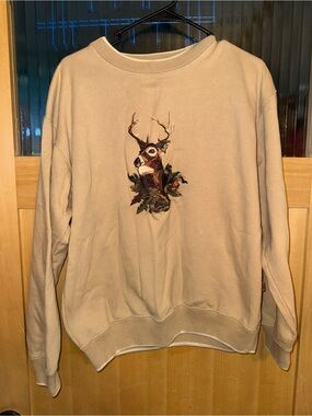 VNT Outdoor Life Embroidered Deer Sweatshirt Size Med-hunter